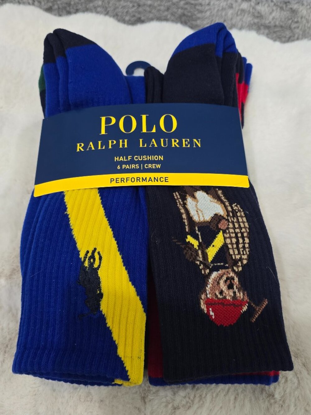 Polo Ralph Lauren Half Cushion 6 Pairs Performance Crew Socks  Multi Style